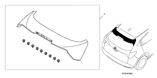 2019 Honda HR-V Tailgate Spoiler Diagram