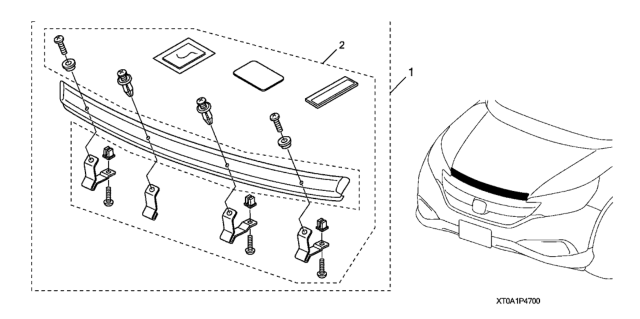 2015 Honda CR-V Hood Air Deflector Diagram