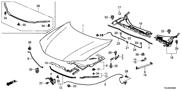 2014 Honda Accord Hood (DOT) Diagram for 60100-T3L-A90ZZ