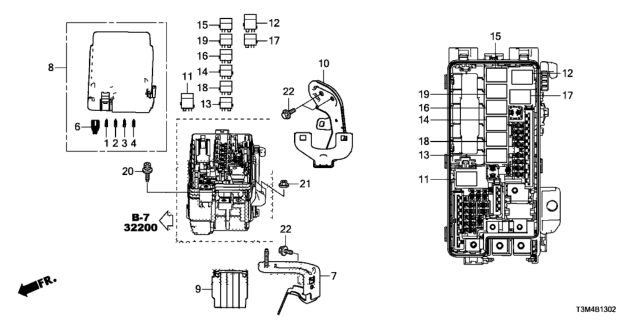 2017 Honda Accord Cover, Relay Box (Upper) Diagram for 38256-T2F-A13