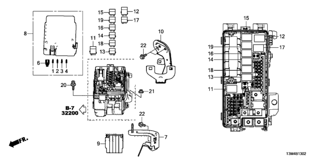 2017 Honda Accord Cover, Relay Box (Upper) Diagram for 38256-T2G-A03