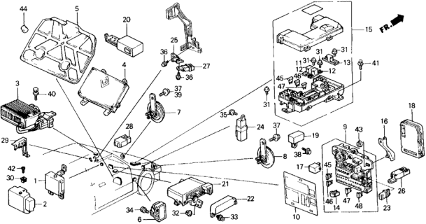 1988 Honda Civic Control Module, Engine Diagram for 37820-PM5-L04