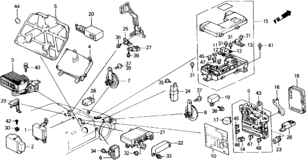 1989 Honda Civic Horn Assembly (Low) Diagram for 38100-SH3-G02