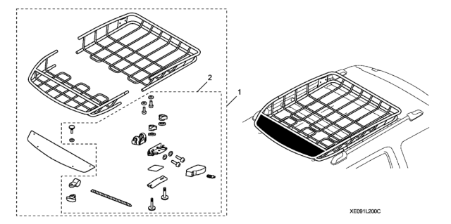 2019 Honda HR-V 5 Door EX-L (2WD CELAYA) KA CVT Roof Basket Diagram