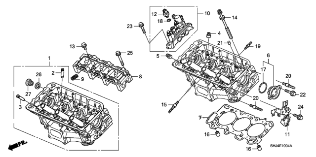 2010 Honda Odyssey Front Cylinder Head Diagram