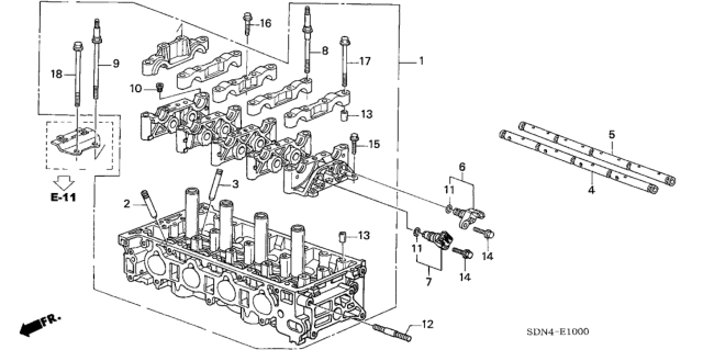 2003 Honda Accord Cylinder Head (L4) Diagram