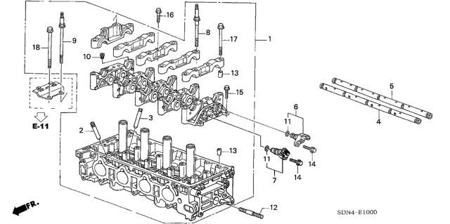 2004 Honda Accord Cylinder Head (L4) Diagram