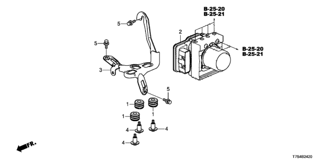 2017 Honda HR-V Modulator Assy,Vs Diagram for 57110-T7W-A04