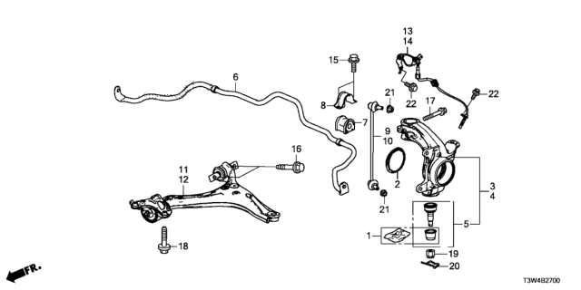 2017 Honda Accord Hybrid Front Knuckle Diagram