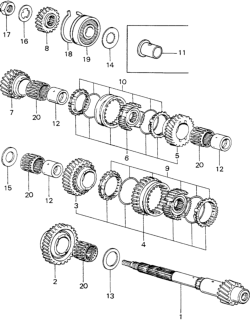 1982 Honda Civic 5 Door ** (WAGOVAN) KH 5MT 5MT Countershaft - Counter Gears Diagram