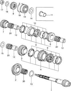 1983 Honda Civic Gear, Countershaft Fifth Diagram for 23461-PB7-661