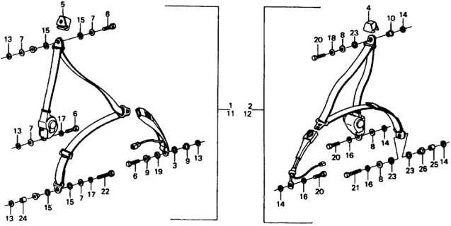 1977 Honda Civic Seat Belt Assy., L. FR. (Nippon Seiko) Diagram for 77620-657-675