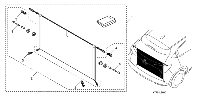 2018 Honda HR-V Hardware Kit Diagram for 08L96-T7S-100R1