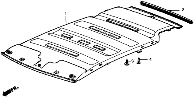 1985 Honda Civic 5 Door DX KA 5MT Headliner Trim Diagram