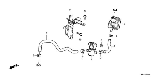 2020 Honda Clarity Plug-In Hybrid Tube B, Purge Diagram for 36165-5WJ-A00