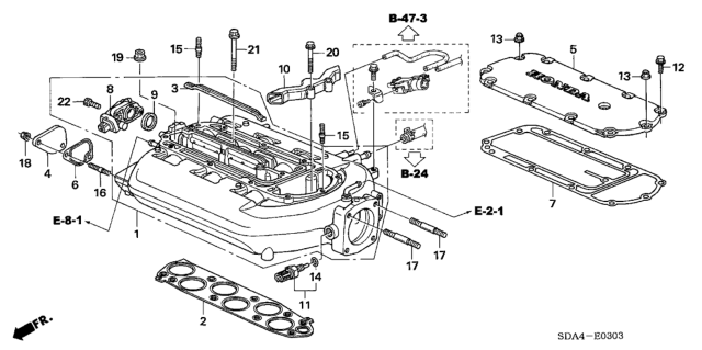 2006 Honda Accord Intake Manifold (V6) Diagram