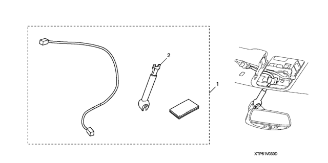 2010 Honda Crosstour 5 Door EX (2WD) KA 5AT DAY & NIGHT MIRROR ATTACHMENT Diagram
