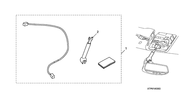 2011 Honda Crosstour Attachment, Auto Day/Night Mirror Diagram for 08V03-TP6-100D