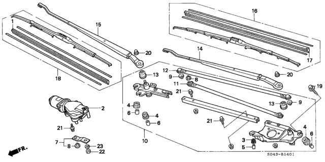 1997 Honda Civic Front Windshield Wiper Diagram 2