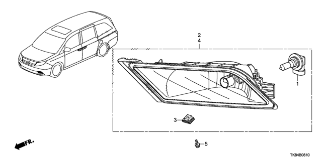 2011 Honda Odyssey 5 Door TOURIN (ELITE) KA 6AT Foglight Diagram