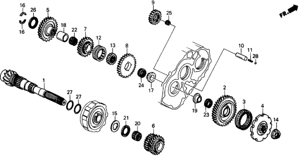 1990 Honda Civic Gear, Countershaft Second Diagram for 23441-PS5-000