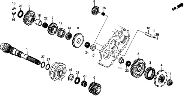 1990 Honda Civic AT Countershaft Diagram