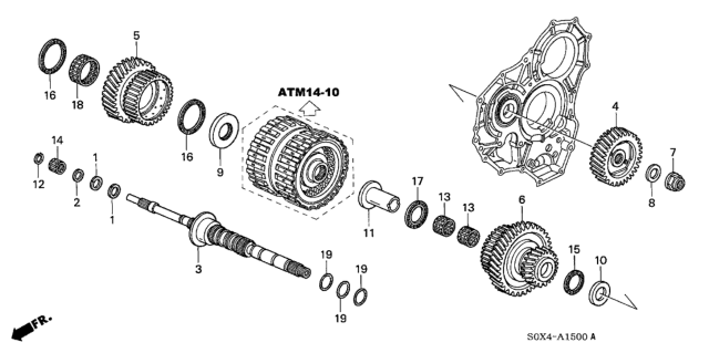 2003 Honda Odyssey 5 Door EX KA 5AT AT Mainshaft (5AT) Diagram