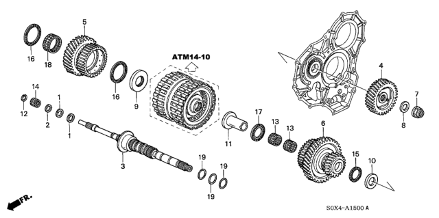 2004 Honda Odyssey AT Mainshaft (5AT) Diagram