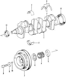 1976 Honda Civic 2 Door ** (1200) ** 4MT Crankshaft Diagram
