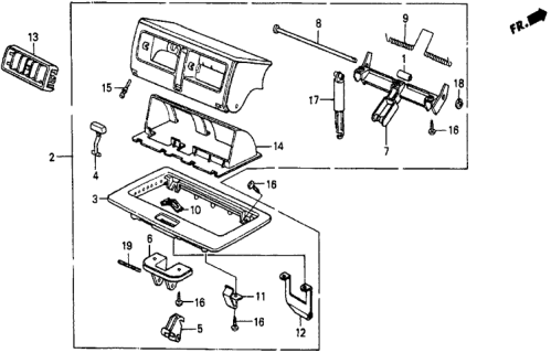 1986 Honda Civic Hop Up Assy. *NH89L* (PALMY GRAY) Diagram for 64470-SB6-013ZH