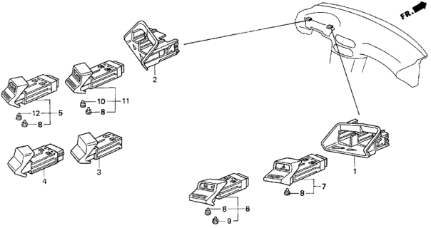 1993 Honda Del Sol Bulb, Neo-Wedge (14V/40Ma) Diagram for 35851-SR2-003