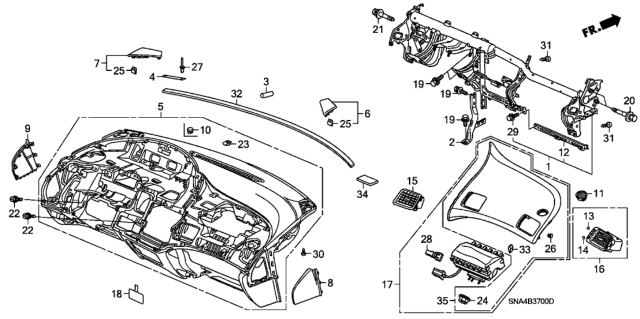 2008 Honda Civic Instrument Panel Diagram