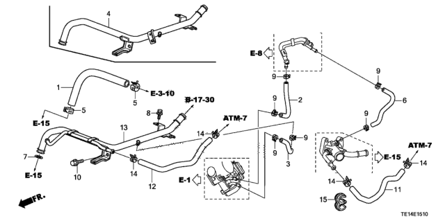 2012 Honda Accord Hose, Warmer In. (ATf) Diagram for 19421-R40-A62