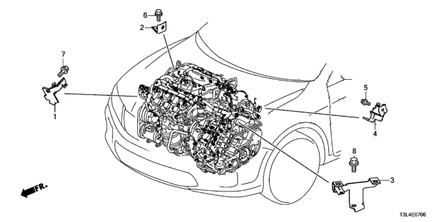 2016 Honda Accord Engine Wire Harness Stay (V6) Diagram