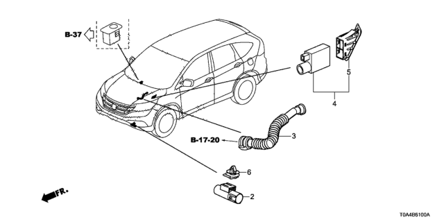 2016 Honda CR-V Sensor Assy., Humidity *NH167L* (GRAPHITE BLACK) Diagram for 80590-T0A-A41ZC