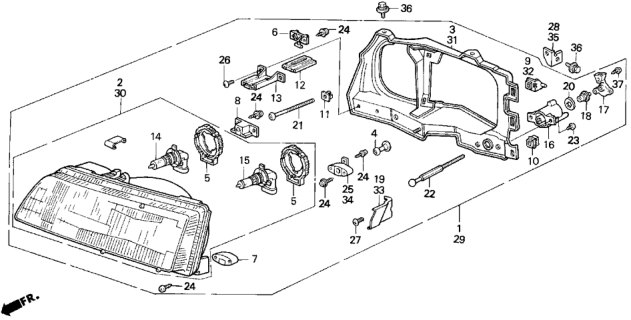 1990 Honda Civic Headlight Diagram