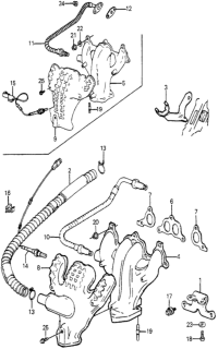 1984 Honda Accord Mnfld, Exhaust Diagram for 18100-PD2-664