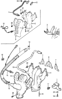 1984 Honda Accord Clamp, Oxygen Sensor Diagram for 36537-PD2-662