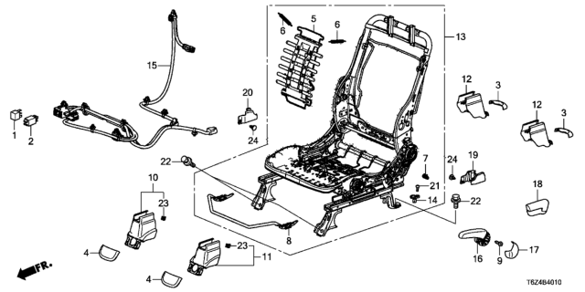 2018 Honda Ridgeline Frame, L. FR. Seat Diagram for 81526-TG7-A01