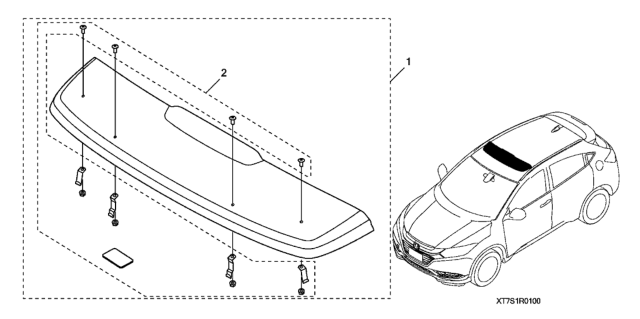 2017 Honda HR-V 5 Door EX (2WD CELAYA) KA CVT Moonroof Visor Diagram
