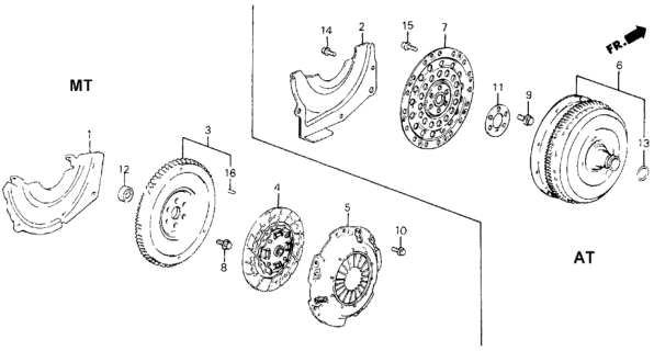 1989 Honda Civic 5 Door ** (WAGOVAN) KA 5MT Clutch - Torque Converter Diagram