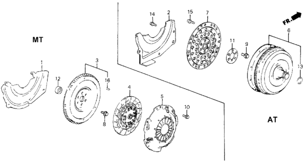 1991 Honda Civic Disk, FRiction Diagram for 22200-PM7-L00