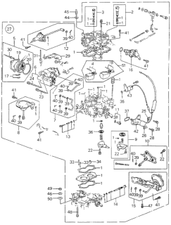 1983 Honda Accord Cap Set, Choke Diagram for 16014-PC2-662