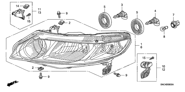 2008 Honda Civic Headlight Diagram