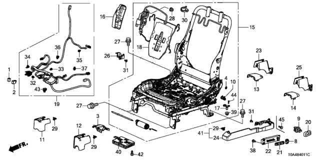 2016 Honda CR-V Front Seat Components (Driver Side) (Power Seat) Diagram