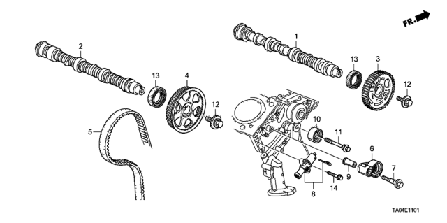 2010 Honda Accord Camshaft - Timing Belt (V6) Diagram