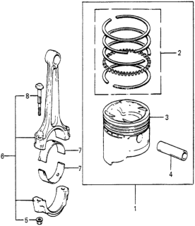 1985 Honda Accord Bearing A, Connecting Rod (Blue) (Daido) Diagram for 13211-PK1-751