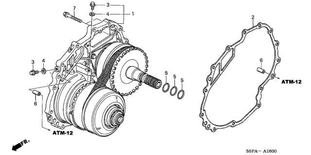 2005 Honda Civic 2 Door HX KA CVT CVT Intermediate Plate (CVT) Diagram