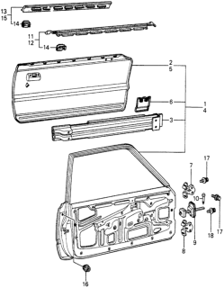 1980 Honda Civic Molding Assy., R. Door Diagram for 75800-SA0-931