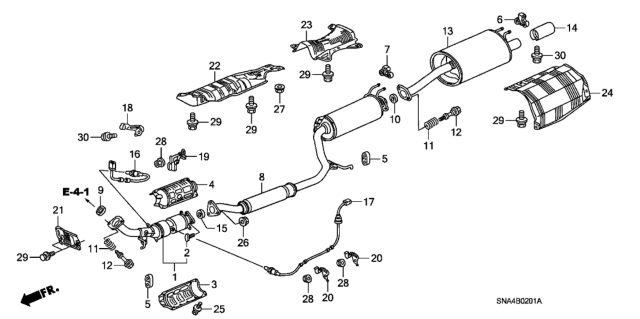 2008 Honda Civic Pipe B, Exhuast Diagram for 18220-SNX-A01